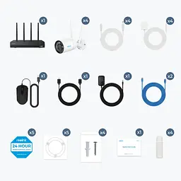 Комплект відеоспостереження з 4 вуличними 8МП WIFI камерами Reolink NVS12-8MB4W (4 вуличні WIFI камери 4 блоки живлення WIFI відеореєстратор з HDD 2TB) - мініатюра 2