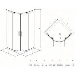 Душова кабіна Cersanit Zip 90x90 S154-002, прозорий, хром - мініатюра 4