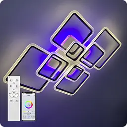 Люстра світлодіодна 517 Light 3color з пультом 224Вт Чорний (01555) - мініатюра 6