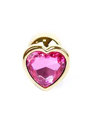 Анальна пробка - Jewellery Gold Heart Plug Pink - мініатюра 4