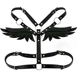Портупея з крильцями Black Angel екошкіра K000994 - мініатюра 5