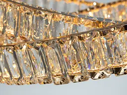 Люстра підвісна LED Diasha D8875/600G, золото, кришталеві кільця, Ø60 см, 92 W, пульт - мініатюра 6
