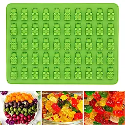 Силіконова форма для желейних цукерок "Міні Ведмедики Gummy Bears" 19х13.7 см, Kitchen Master Салатовий 87333 - мініатюра 2