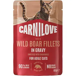 Вологий корм для котів Carnilove Gravy Wild Boar with Chamomile дикий кабан і ромашка в соусі 85 г
