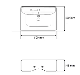 Умивальник VBI Rutino підвісний 50x46 см white VBI-017600 - мініатюра 4