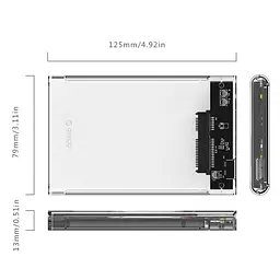 Зовнішня кишеня Orico HDD 2139U3-CR-BP (HC380169) - мініатюра 2
