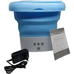 Пральна машина UKC портативна міні відро складане MA2000 White Blue (17477) - мініатюра 2