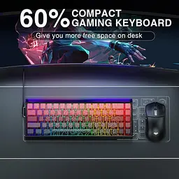 Магнітна клавіатура AULA HERO 68 HE / 60% / Дротове підключення / Sea Emperor Magnetic Switch / Red Lines - мініатюра 8