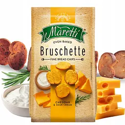 Брускетти Maretti Bruschette Cheddar&Sour Cream XXL 140 г