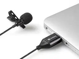 Мікрофон Sandberg Streamer USB Clip USB-A/USB-C Black (126-40) - мініатюра 3