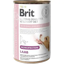Корм вологий Brit VetDiet Hypoallergenic Lamb для собак із харчовою алергією з ягням 400 г