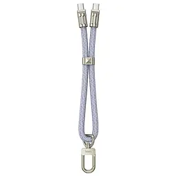 Дата кабель-шнурок Hoco GH5 Elegant Type-C to Type-C (0.21m) Denim Blue - мініатюра 2