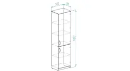 Пенал Анжело Ferrum-decor на 5 полиць із 2 дверима 1900x500x380 ДСП Білий 16 мм (FRD-104954) - мініатюра 4