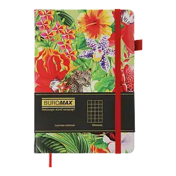 Блокнот діловий Buromax Exotic А5 96 арк. в клітинку обкладинка штучна шкіра червоний (BM.295124-05) - мініатюра 2