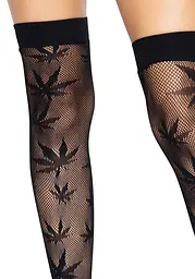 Панчохи з малюнком Leg Avenue 420 Net thigh highs Black - мініатюра 3