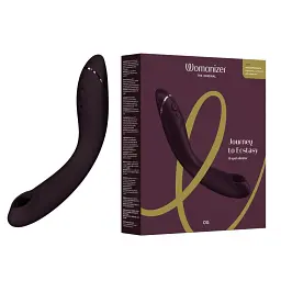 Лубрикант Womanizer OG + 50 мл - Вибратор для точки G c вакуумной стимуляцией, 17.6х3.9 см баклажановый - миниатюра 22