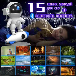 Проектор зоряного неба і галактики космонавт з led підсвічуванням і bluetooth Bolong teh0032249 - мініатюра 3