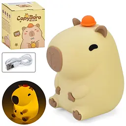 Сенсорний нічник капібара з USB 3 режими світла акумулятор 13×9×11 см (INT 0014)