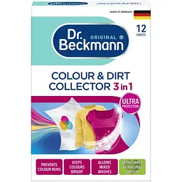 Серветки для прання Dr. Beckmann Пастка для кольору та бруду 12 шт. (4008455413211)