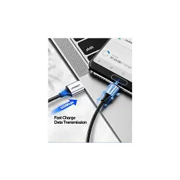 Дата кабель USB 2.0 AM to USB-C 1.5m US288 Aluminum Braid (Black) Ugreen (60127) - мініатюра 7