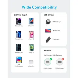 Кабель для передачи данных Anker 322 USB-C to Lightning nylon 1.8 m black (A81B6G11) - миниатюра 5
