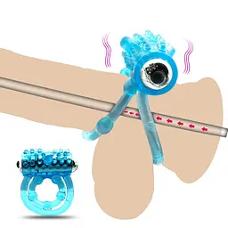 Віброкільце Lovetoy Lumino Play Vibrating Penis Ring, 5х2.5 см (блакитний) - мініатюра 3