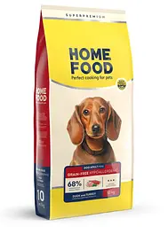 Беззерновий гіпоалергенний корм для малих порід собак Home Food з качкою та індичкою 10кг