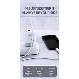 Зарядний пристрій Celebrat C-H3 Type C + USB QC3.0 20W Charger White + Type-C Cable - мініатюра 3