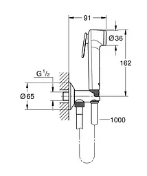 Набір гігієнічного душу прихованого монтажу Grohe BauLoop New UA2904200B, Хром - мініатюра 4