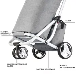 Сумка-візок ShoppingCruiser 3 Wheels 72 Grey (604362) - мініатюра 5