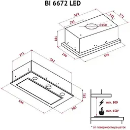 Витяжка вбудована Perfelli BI 6672 I LED - мініатюра 14
