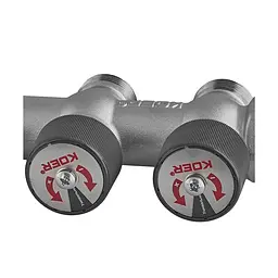 Колектор вентильний без фітингу Koer KR.1128-3 - 3/4"x3/4"x3/4"x3 Ways KR5872 - мініатюра 3