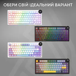 Клавіатура Ajazz AK820 V2 White Peach Switch Wireless/Bluetooth/USB UA White (AK820-V2-WP-S-W) - мініатюра 6