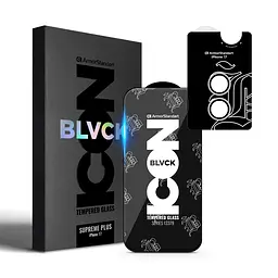 Комплект захисних скла для Apple iPhone 17, Supreme Plus Black Icon, загартоване повноекранне 3D скло на екран і скло на камеру, протиударне 9H, ультратонке, з олеофобним і жировідштовхуючим покриттям, ArmorStandart (ARM87860)