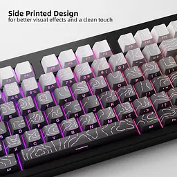 Набір кейкапів Black–White Gradient PBT , Чорний з лініями - мініатюра 4
