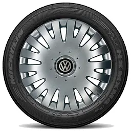 Ковпак колеса з емблемою Volkswagen SKS403 R16 сірий з логотипом на вибір 4 шт