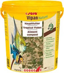 Сухий корм Sera Vipan Nature 21л 4 кг універсальний для всіх акваріумних риб що живляться з поверхні води