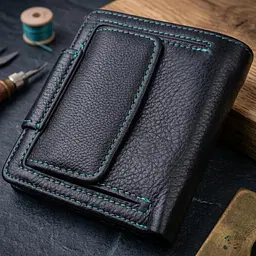 Шкіряний стильний гаманець з монетницею зовні ST Leather 19454 чорний - мініатюра 4