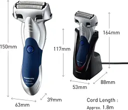 Бритва електрична Panasonic сіткова срібно-синя (ES-SL41-S520) - мініатюра 2