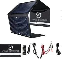 Складаний сонячний зарядний пристрій Solare 28 W USB + Type-C + DC (18V/1.5A) виходи (6358-EU+DC) - мініатюра 2