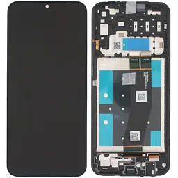 Дисплей Samsung A145 Galaxy A14 4G чорний, чорний шлейф, оригінал PRC, з рамкою