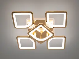 Люстра стельова LED Diasha S8060/4+1G, 85W, 3200K-6500K, золото, сучасний стиль для дому - мініатюра 4
