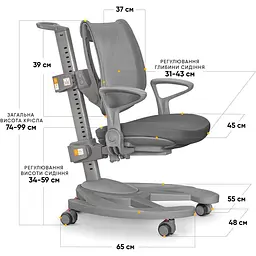 Дитяче крісло Mealux Galaxy Grey (Y-1030 G)  - мініатюра 2