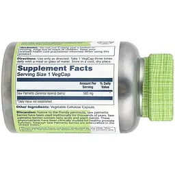 Ягоди Со Пальметто Solaray Saw Palmetto Berry 580 мг 180 веганських капсул - мініатюра 3