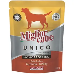 Вологий корм для собак Morando Migliorcane Unico паштет з індички 300 г
