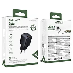 Адаптер мережевий ACEFAST PD mini GaN USB-C Fast Charger A118 | 1USB-C, 30W/3A | - мініатюра 2