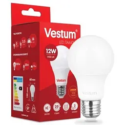 Лампочка Vestum A60 12W 3000K 220V E27 (1-VS-1104) - мініатюра 2