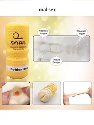 Мастурбатор чашка Snail Cup (Oral) Babydoll Універсальний.. Жовтий 103-1 - мініатюра 4