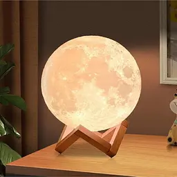 Світильник 3D нічник Місяць 15 см теплий білий USB