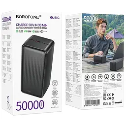 Портативний ЗП Power Bank Borofone BJ80C Clever 22.5W+PD20W 50000 mAh Black - мініатюра 4